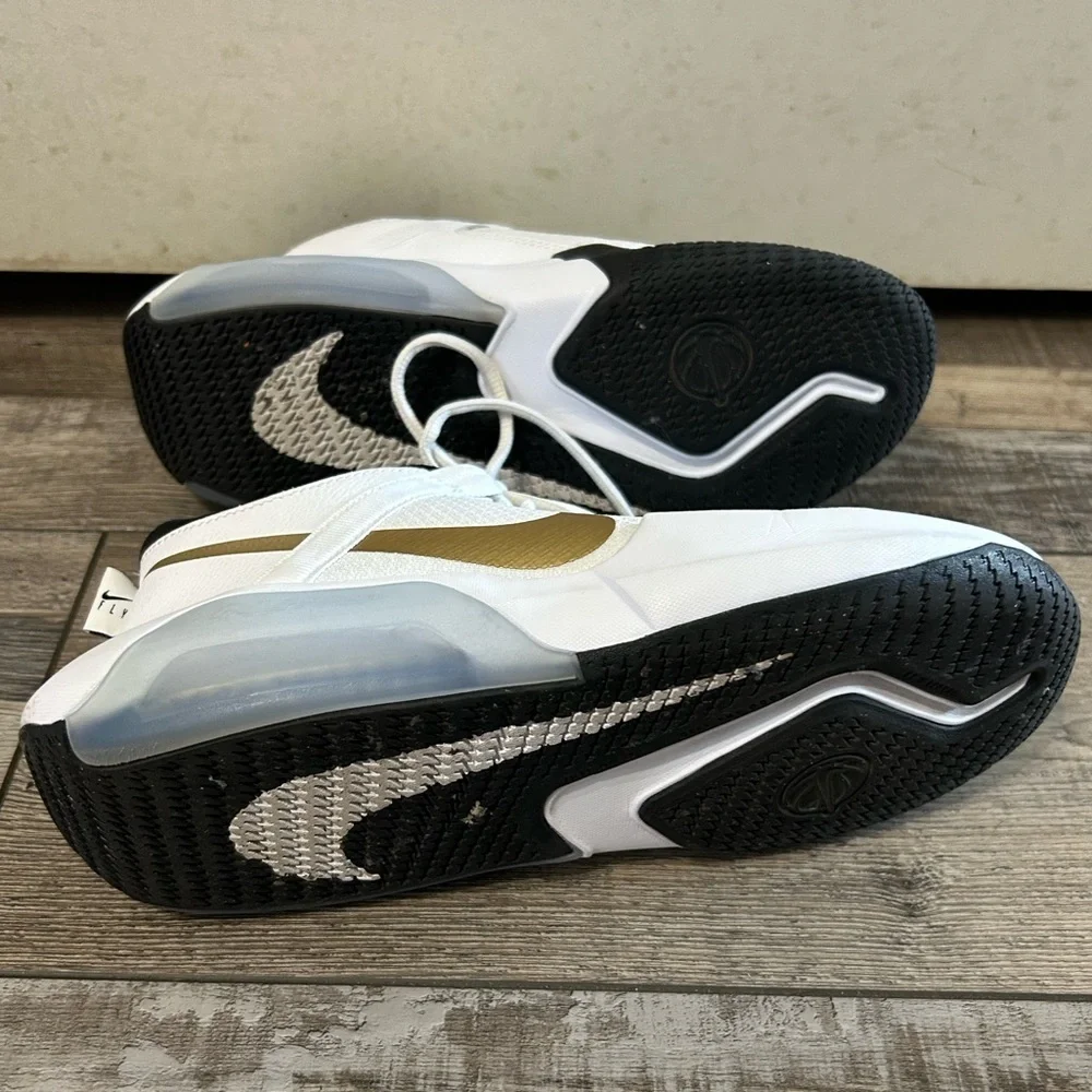 Nike Boys Air Zoom Crossover DC5216-100 White gold Basketball Sneakers Sz 6Y